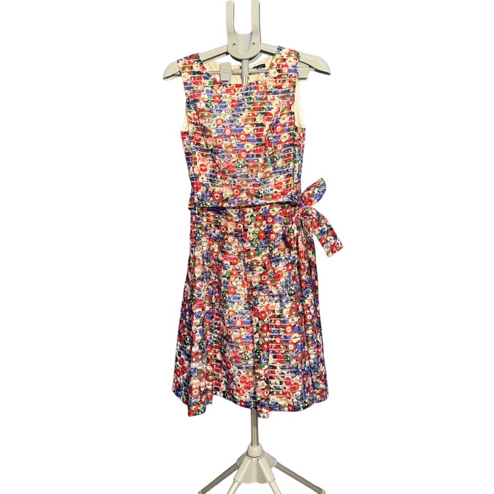 Tommy Hilfiger Red, Blue and Green Floral Fit-and-Flare Dress